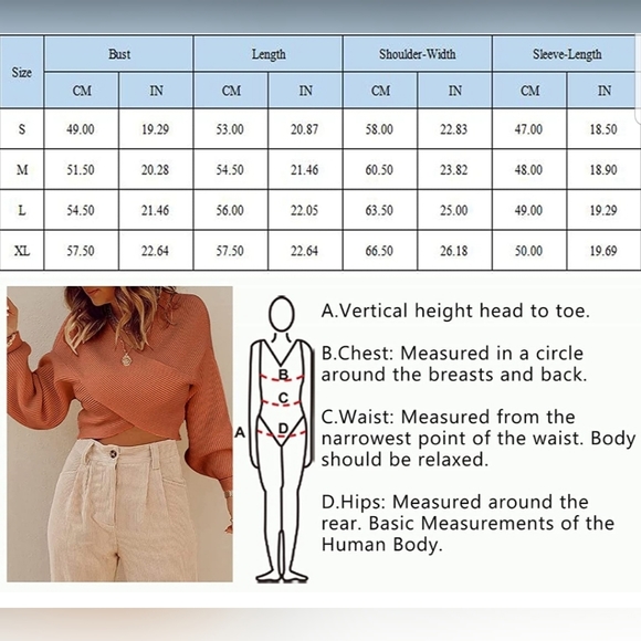 🌞 Casual V Neck Long Sleeve Sweaters Cross Wrap - Picture 4 of 4